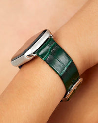 Chalonne Orleans in emerald alligator leather luxury Apple Watch band on model