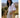 A model wearing the Callafae in white with Citrine Apple Watch band a white short-sleeve blouse with ruffled cuffs and light beige high-waisted trousers.