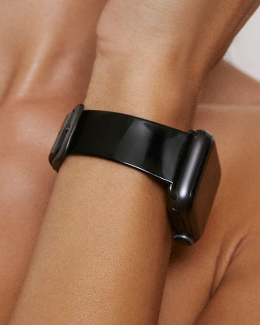 Chalonne Liquid Black Gold Apple Watch Straps On Model