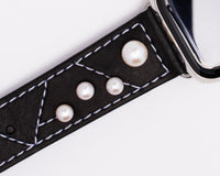 Sept Mers Apple Watch band pearl detail close-up on white background